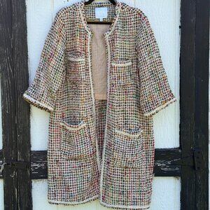 ANTHROPOLOGIE ett:twa Tweed Berwyn Rainbow Jacket XL